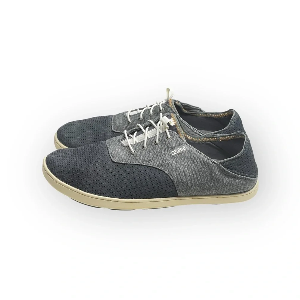 OluKai ʊ Nohea Moku No Tie Drop in Heel Boat Shoes Slides ʊ Wet Dry ʊ Shadow ʊ 9